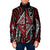 New Zealand Maori Taniko Padded Jacket Red Kowhaiwhai Puhoro - Polynesian Pride
