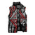 New Zealand Maori Taniko Sleeveless Puffer Jacket Red Kowhaiwhai Puhoro - Polynesian Pride