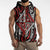 New Zealand Maori Taniko Sleeveless Zip Hoodie Red Kowhaiwhai Puhoro - Polynesian Pride