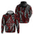 New Zealand Maori Taniko Zip Hoodie Red Kowhaiwhai Puhoro