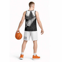 New Zealand Silver Fern Basketball Jersey Maori Koru Mixed Taniko Pattern - Polynesian Pride