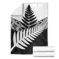 New Zealand Silver Fern Blanket Maori Koru Mixed Taniko Pattern