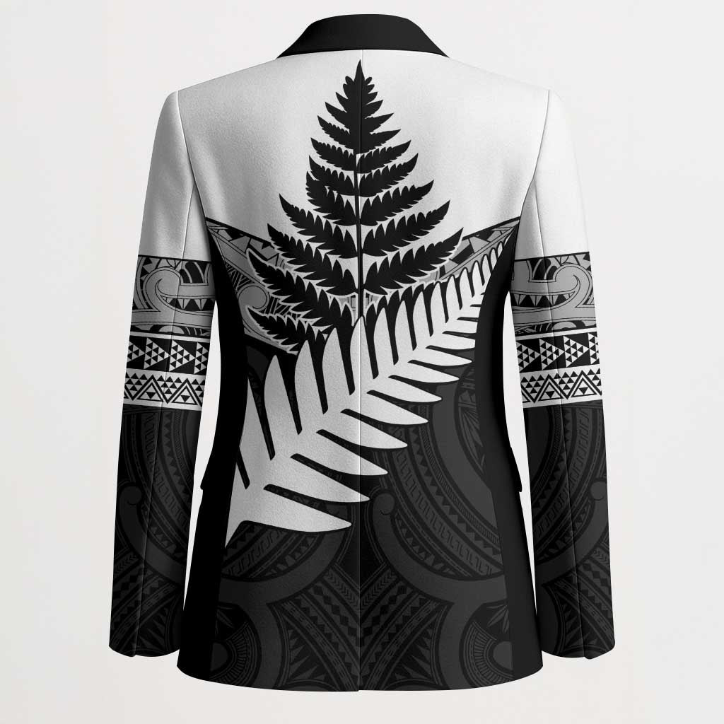 New Zealand Silver Fern Blazer Maori Koru Mixed Taniko Pattern - Polynesian Pride
