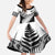 New Zealand Silver Fern Family Matching Summer Maxi Dress and Hawaiian Shirt Maori Koru Mixed Taniko Pattern