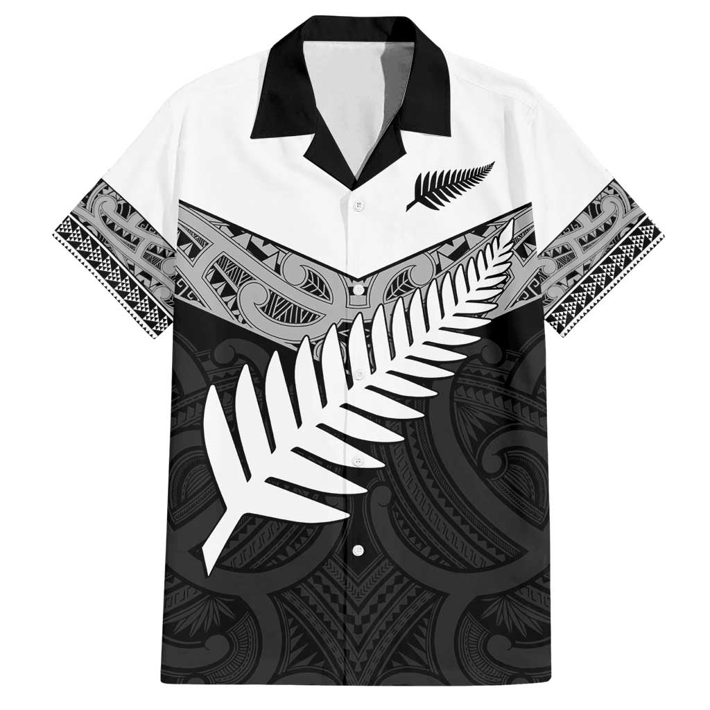 New Zealand Silver Fern Family Matching Summer Maxi Dress and Hawaiian Shirt Maori Koru Mixed Taniko Pattern