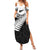 New Zealand Silver Fern Family Matching Summer Maxi Dress and Hawaiian Shirt Maori Koru Mixed Taniko Pattern