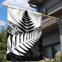 New Zealand Silver Fern Garden Flag Maori Koru Mixed Taniko Pattern LT9 - Polynesian Pride