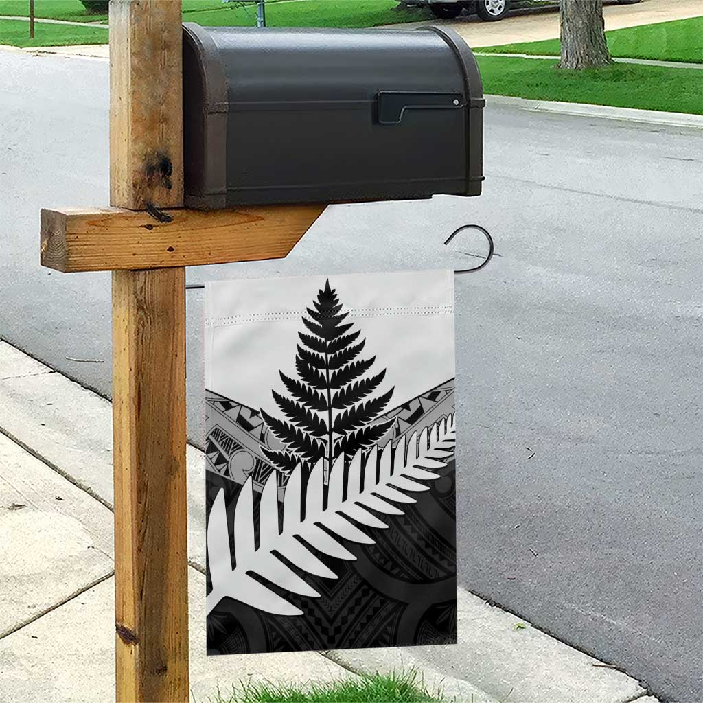 New Zealand Silver Fern Garden Flag Maori Koru Mixed Taniko Pattern LT9 - Polynesian Pride