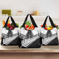 New Zealand Silver Fern Grocery Bag Maori Koru Mixed Taniko Pattern