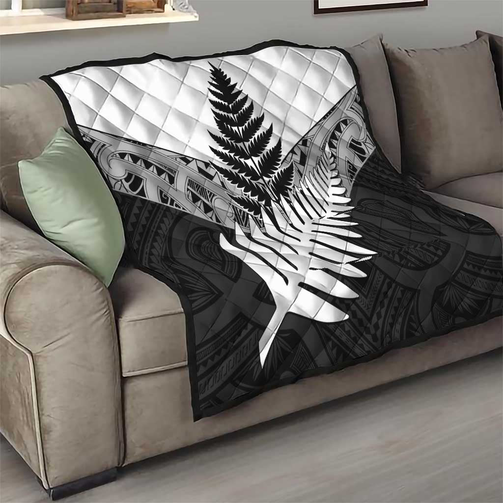 New Zealand Silver Fern Quilt Maori Koru Mixed Taniko Pattern