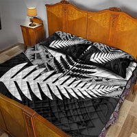 New Zealand Silver Fern Quilt Bed Set Maori Koru Mixed Taniko Pattern