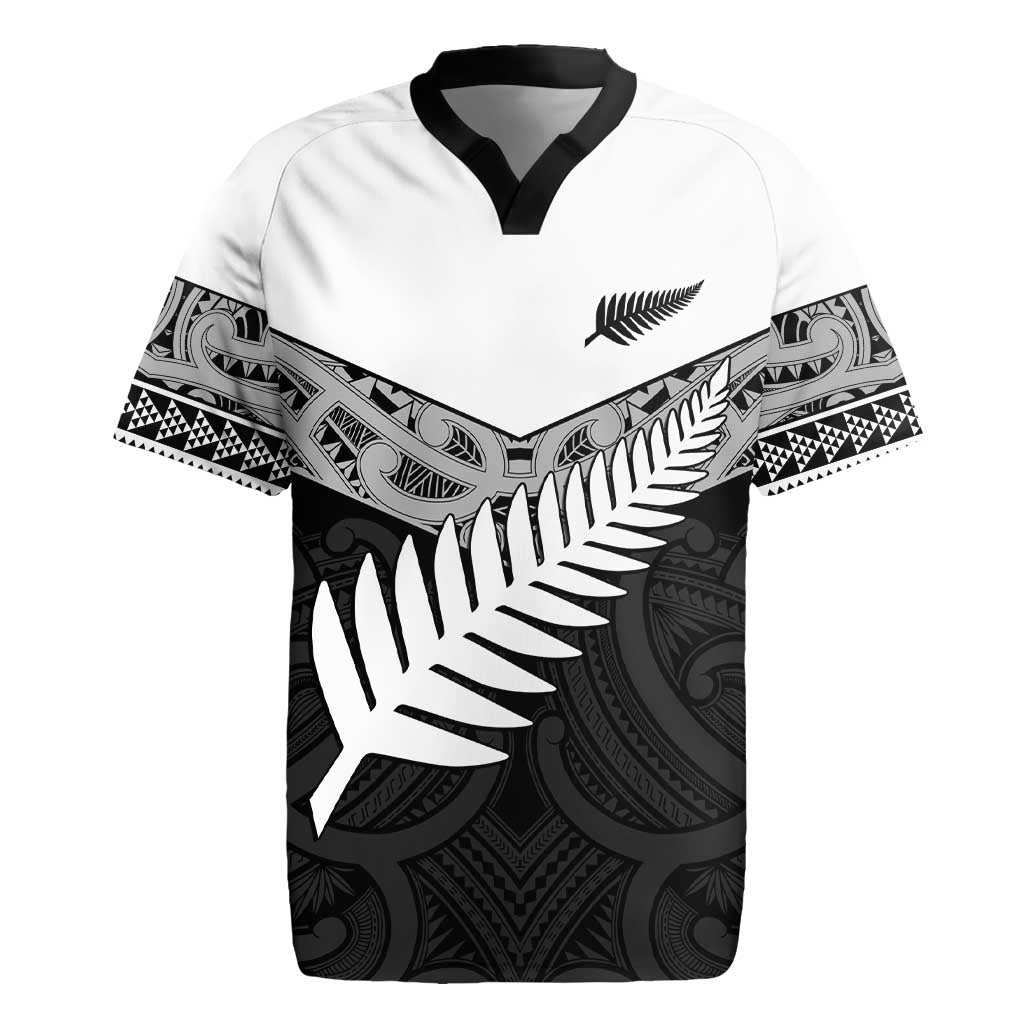 New Zealand Silver Fern Rugby Jersey Maori Koru Mixed Taniko Pattern
