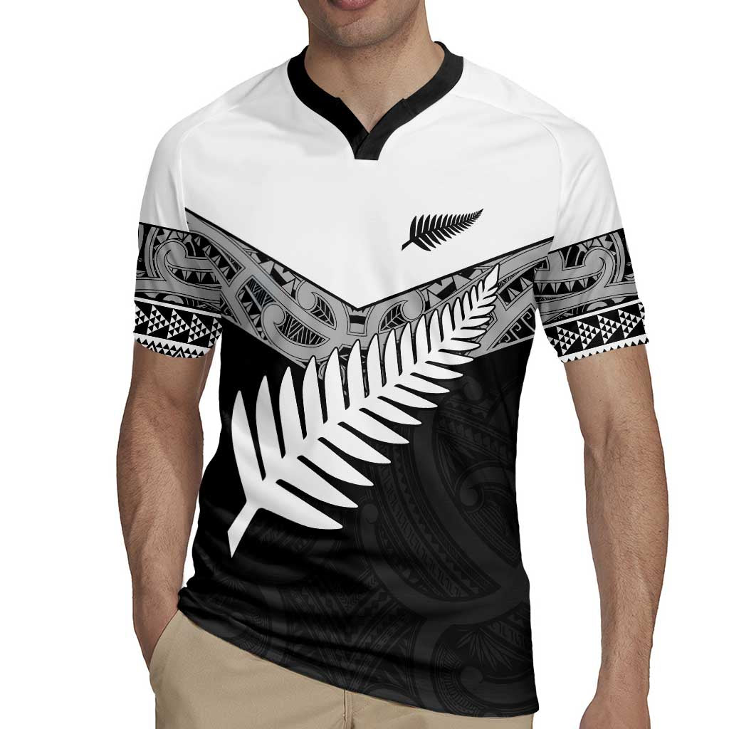 New Zealand Silver Fern Rugby Jersey Maori Koru Mixed Taniko Pattern