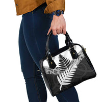 New Zealand Silver Fern Shoulder Handbag Maori Koru Mixed Taniko Pattern LT9 - Polynesian Pride