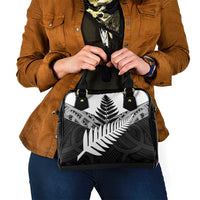 New Zealand Silver Fern Shoulder Handbag Maori Koru Mixed Taniko Pattern LT9 - Polynesian Pride