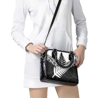 New Zealand Silver Fern Shoulder Handbag Maori Koru Mixed Taniko Pattern LT9 - Polynesian Pride