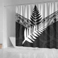 New Zealand Silver Fern Shower Curtain Maori Koru Mixed Taniko Pattern LT9 - Polynesian Pride