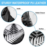 New Zealand Silver Fern Spare Tire Cover Maori Koru Mixed Taniko Pattern