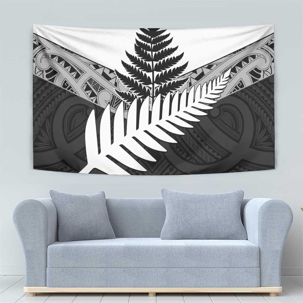 New Zealand Silver Fern Tapestry Maori Koru Mixed Taniko Pattern