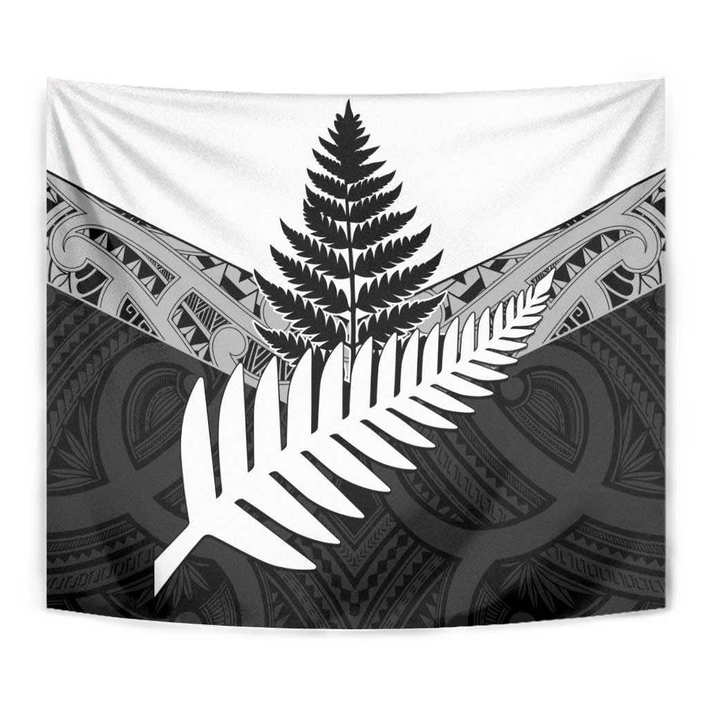 New Zealand Silver Fern Tapestry Maori Koru Mixed Taniko Pattern