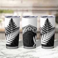 New Zealand Silver Fern Tumbler Cup Maori Koru Mixed Taniko Pattern