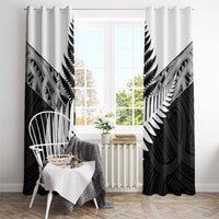 New Zealand Silver Fern Window Curtain Maori Koru Mixed Taniko Pattern