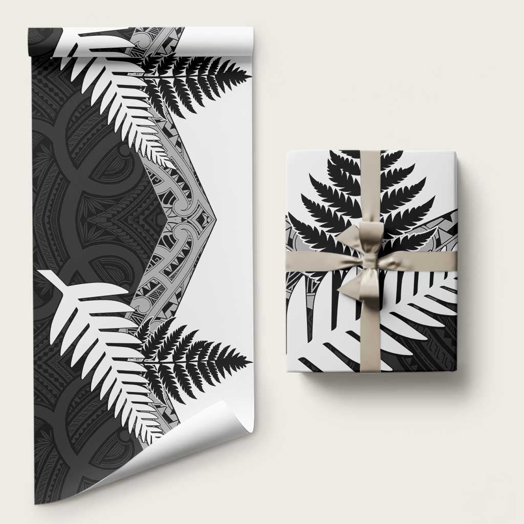 New Zealand Silver Fern Wrapping Paper Maori Koru Mixed Taniko Pattern - Polynesian Pride