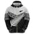 New Zealand Silver Fern Zip Hoodie Maori Koru Mixed Taniko Pattern