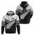 New Zealand Silver Fern Zip Hoodie Maori Koru Mixed Taniko Pattern