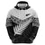 New Zealand Silver Fern Zip Hoodie Maori Koru Mixed Taniko Pattern