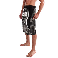 Samoa Siapo Tribal Pattern Lavalava Black Polynesian Plumeria Tapa Motif LT9 - Polynesian Pride