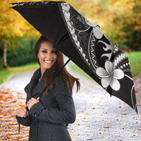 Samoa Siapo Tribal Pattern Umbrella Black Polynesian Plumeria Tapa Motif
