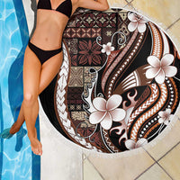 Samoa Siapo Tribal Pattern Beach Blanket Brown Polynesian Plumeria Tapa Motif LT9 - Polynesian Pride