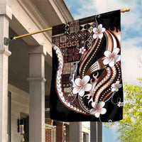 Samoa Siapo Tribal Pattern Garden Flag Brown Polynesian Plumeria Tapa Motif LT9 House Flag Brown - Polynesian Pride