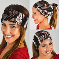 Samoa Siapo Tribal Pattern Neck Gaiter Brown Polynesian Plumeria Tapa Motif LT9 - Polynesian Pride