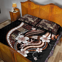Samoa Siapo Tribal Pattern Quilt Bed Set Brown Polynesian Plumeria Tapa Motif LT9 - Polynesian Pride