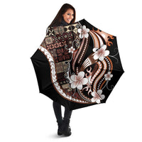 Samoa Siapo Tribal Pattern Umbrella Brown Polynesian Plumeria Tapa Motif LT9 - Polynesian Pride