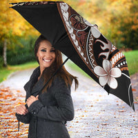 Samoa Siapo Tribal Pattern Umbrella Brown Polynesian Plumeria Tapa Motif LT9 - Polynesian Pride