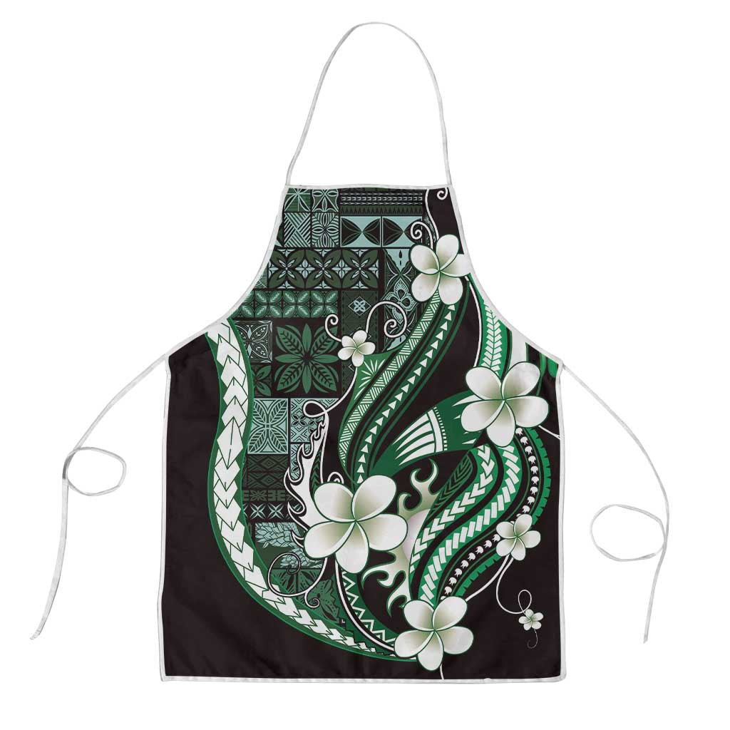 Samoa Siapo Tribal Pattern Apron Forest Green Polynesian Plumeria Tapa Motif LT9 Green - Polynesian Pride