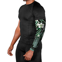 Samoa Siapo Tribal Pattern Arm Sleeves Forest Green Polynesian Plumeria Tapa Motif