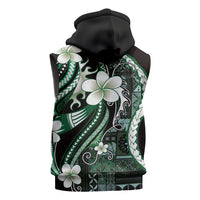 Samoa Siapo Tribal Pattern Sleeveless Hoodie Forest Green Polynesian Plumeria Tapa Motif LT9 - Polynesian Pride