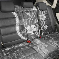 Samoa Siapo Tribal Pattern Back Car Seat Cover Light Gray Polynesian Plumeria Tapa Motif
