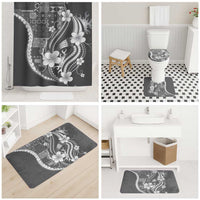 Samoa Siapo Tribal Pattern Bathroom Set Light Gray Polynesian Plumeria Tapa Motif LT9 - Polynesian Pride
