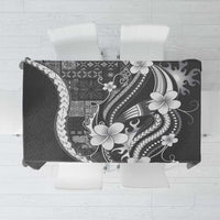 Samoa Siapo Tribal Pattern Tablecloth Light Gray Polynesian Plumeria Tapa Motif LT9 Gray - Polynesian Pride
