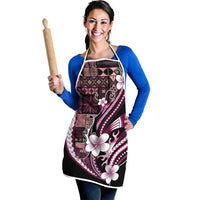 Samoa Siapo Tribal Pattern Apron Violet Polynesian Plumeria Tapa Motif