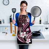 Samoa Siapo Tribal Pattern Apron Violet Polynesian Plumeria Tapa Motif