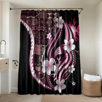 Samoa Siapo Tribal Pattern Bathroom Set Violet Polynesian Plumeria Tapa Motif LT9 Shower Curtain Only Violet - Polynesian Pride