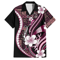Samoa Siapo Tribal Pattern Family Matching Long Sleeve Bodycon Dress and Hawaiian Shirt Violet Polynesian Plumeria Tapa Motif LT9 Dad's Shirt - Short Sleeve Violet - Polynesian Pride