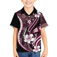 Samoa Siapo Tribal Pattern Hawaiian Shirt Violet Polynesian Plumeria Tapa Motif LT9 - Polynesian Pride