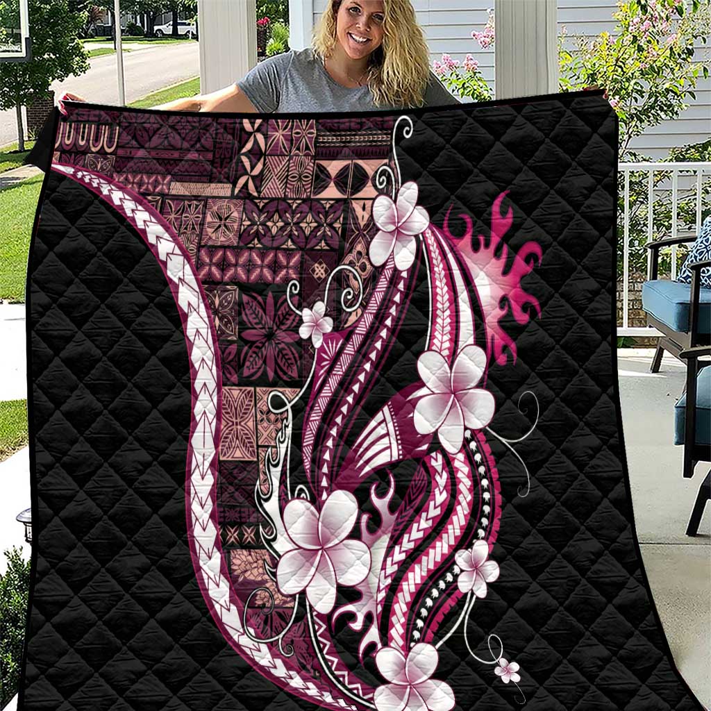 Samoa Siapo Tribal Pattern Quilt Violet Polynesian Plumeria Tapa Motif LT9 Violet - Polynesian Pride